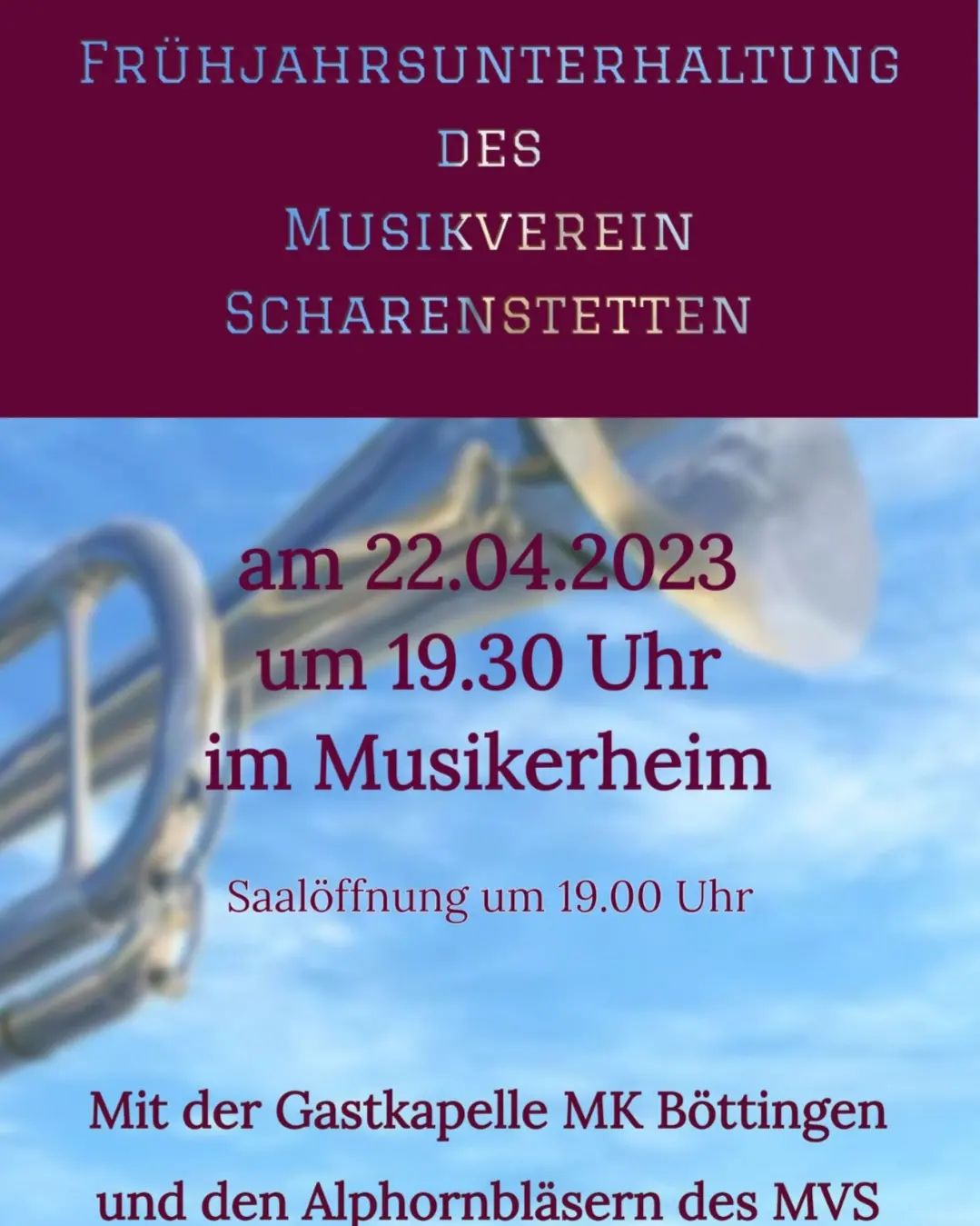 Der Musikverein Scharenstetten lädt ein, für das leibliche Wohl wird gesorgt #Scharenstetten #Musikverein