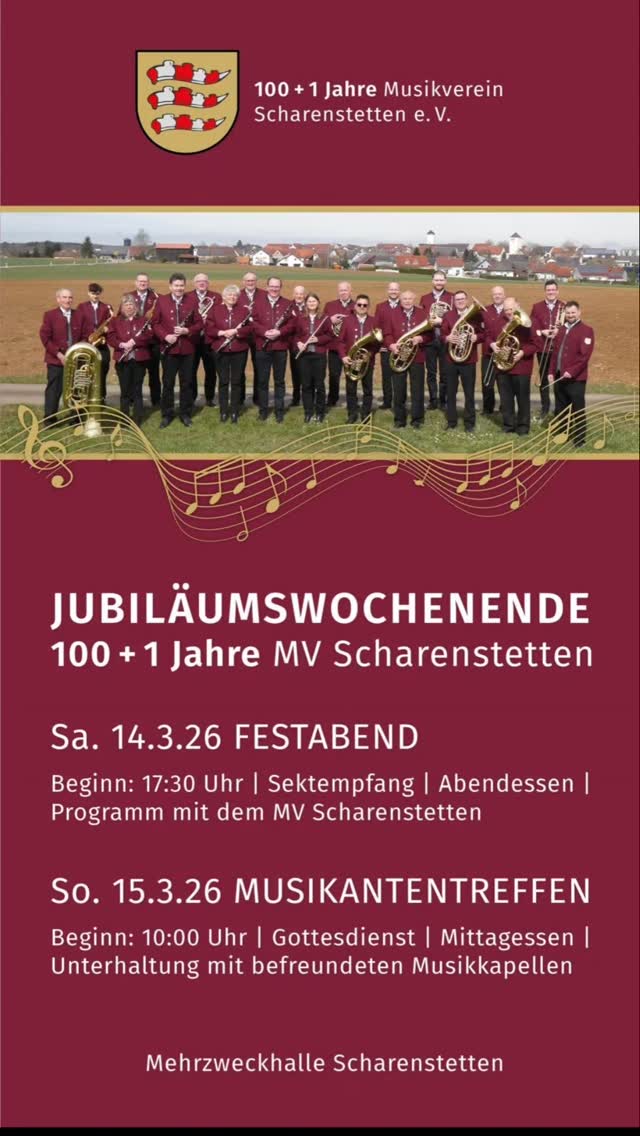 Ein musikalisches Wochenende erwartet uns am 14. Und 15. März in der Mehrzweckhalle Scharenstetten #musikvereinscharenstetten #blasmusik #dorfleben #genussregion