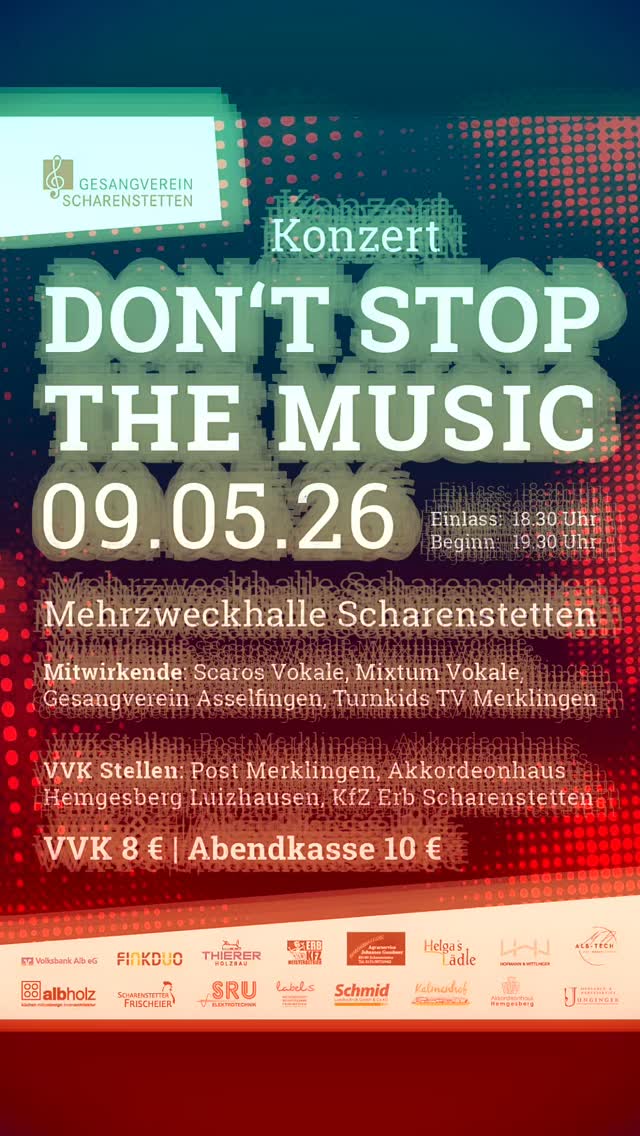 Das nächste Event steht vor der Tür. Am 9. Mai freut sich der Gesangverein über viele Besucher in der Mehrzweckhalle Scharenstetten ab 18:30 #gesangsvereinscharenstetten #scarosvokale #dorfleben #freudeamsingen