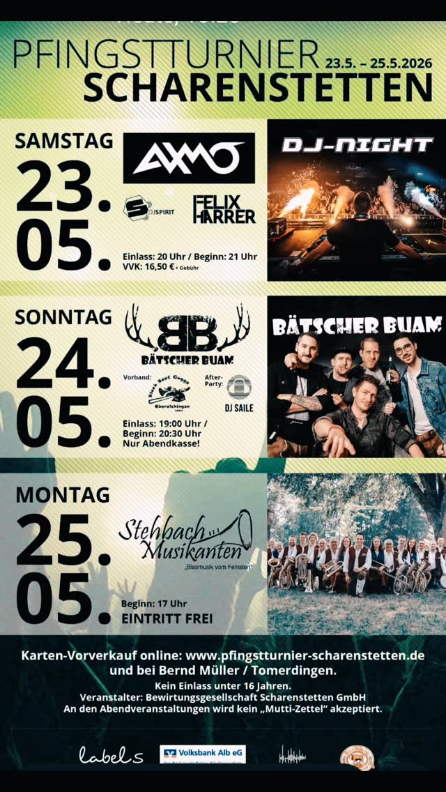 Das weit über die Grenzen Scharenstettens hinaus bekannte Pfingstturnier findet vom 23.5. – 25.5. In gewohnter Weise Statt. #Pfingstturnier #sportvereinscharenstetten #Fußball #djnight #tanzen