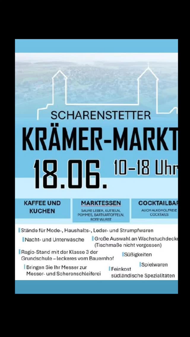 Krämermarkt in Scharenstetten am 18.06. von 10 bis 18 Uhr, die 3. Klasse verkauft regionale Produkte frisch vom Bauernhof #dorfleben #krämermarkt #albdonaukreis #regionaleprodukte #genussregion